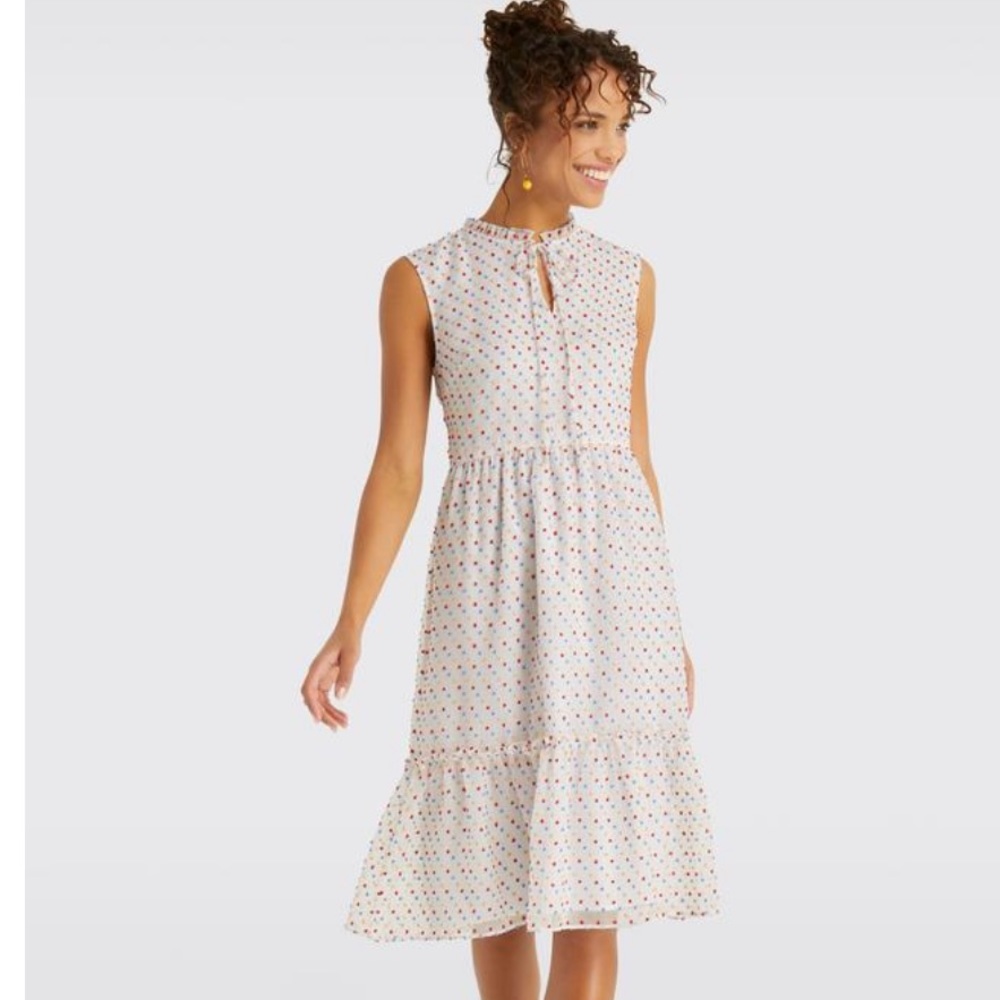 Draper James NWT Swiss Dot Midi Dress Size 10